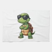 Dabbing Sea Turtle Animal Lover Rettete die Schild Geschirrtuch (Horizontal)