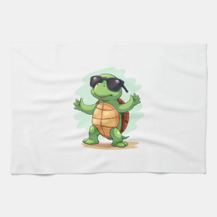Dabbing Sea Turtle Animal Lover Rettete die Schild Geschirrtuch