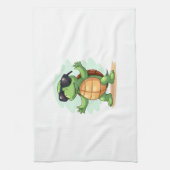 Dabbing Sea Turtle Animal Lover Rettete die Schild Geschirrtuch (Vertikal)