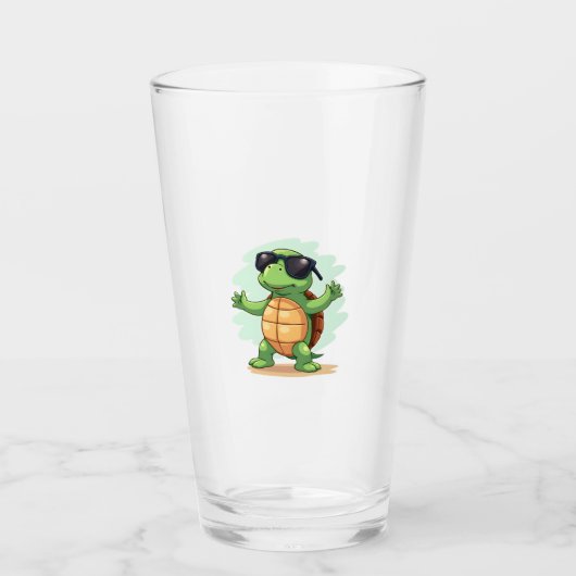 Dabbing Sea Turtle Animal Lover Rettete die Schild Glas (Vorderseite)