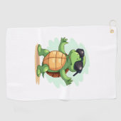 Dabbing Sea Turtle Animal Lover Rettete die Schild Golfhandtuch (Horizontal)