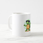 Dabbing Sea Turtle Animal Lover Rettete die Schild Kaffeetasse (Vorderseite Links)