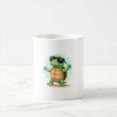 Dabbing Sea Turtle Animal Lover Rettete die Schild Kaffeetasse (Mittel)