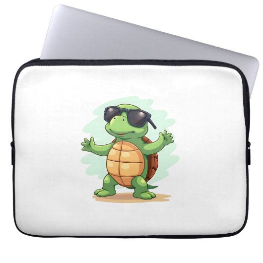 Dabbing Sea Turtle Animal Lover Rettete die Schild Laptopschutzhülle (Vorderseite)