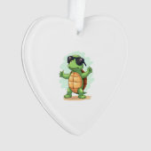Dabbing Sea Turtle Animal Lover Rettete die Schild Ornament (Vorderseite)