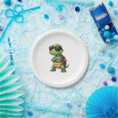 Dabbing Sea Turtle Animal Lover Rettete die Schild Pappteller (Party)