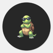 Dabbing Sea Turtle Animal Lover Save The Turtles ( Runder Aufkleber (Vorderseite)