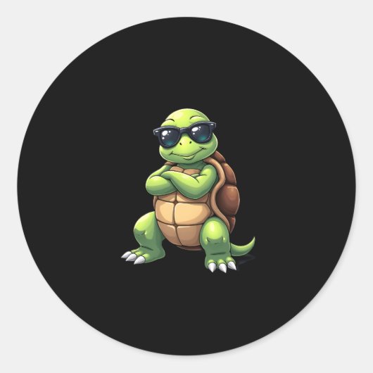 Dabbing Sea Turtle Animal Lover Save The Turtles ( Runder Aufkleber (Vorderseite)