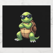 Dabbing Sea Turtle Animal Lover Save The Turtles ( Schaumweinetikett (Einzelnes Label)