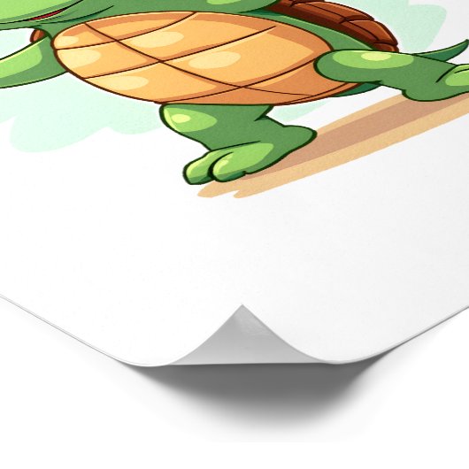 Dabbing Sea Turtle Animal Lover Save The Turtles T Poster (Ecke)