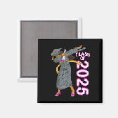 Dabbing Senior CL of 2025 Abschluss Geschenk Black Magnet (Vorderseite/Rückseite)