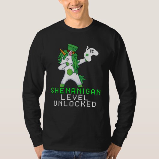 Dabbing Shamrock Shenanigans Leprechaun Unicorn Ga T-Shirt (Vorderseite)