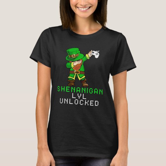 Dabbing Shamrock Shenanigans Leprechaun Unicorn Ga T-Shirt (Vorderseite)