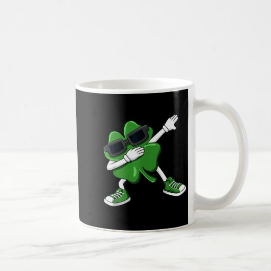 Dabbing Shamrock St Patrick's Day Funny Boys Girls Kaffeetasse (Rechts)