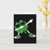 Dabbing Shamrock St Patrick's Day Funny Boys Girls Karte (Gelbe Blume)
