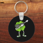 Dabbing Shamrock St Patrick's Day Funny Irish Boys Schlüsselanhänger (Vorderseite)