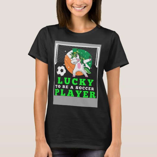 Dabbing Shenanigans Leprechaun Unicorn Soccer Play T-Shirt (Vorderseite)