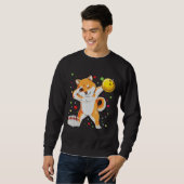 Dabbing Shiba Bowling Funny Bowling Geschenke Sweatshirt (Vorne ganz)
