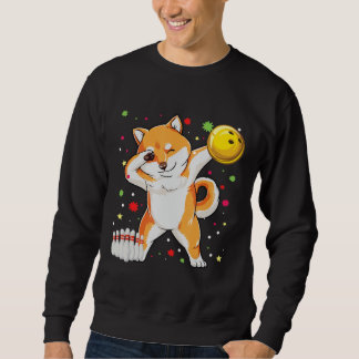 Dabbing Shiba Bowling Funny Bowling Geschenke Sweatshirt