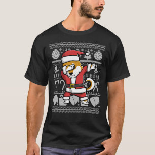 Dabbing Shiba Inu Ugly Christmas Sweater Graphic C T-Shirt