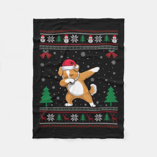 Dabbing Shichon Dog Weihnachtsmannmütze Boys Girls Fleecedecke (Vorderseite)