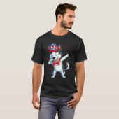 Dabbing Siberian Husky 4. Juli Jungen Kinder Ameri T-Shirt (Vorne ganz)
