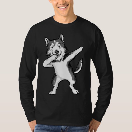 Dabbing Siberian Husky Chukcka Big Dog Dab Tanz T-Shirt (Vorderseite)
