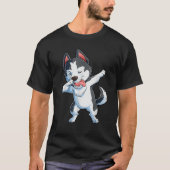 Dabbing Siberian Husky Dog Lover Boys Kids Dab Gi T-Shirt (Vorderseite)