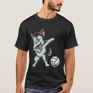 Dabbing Siberian Husky Wolf Dog Dab Niedlich Volle T-Shirt