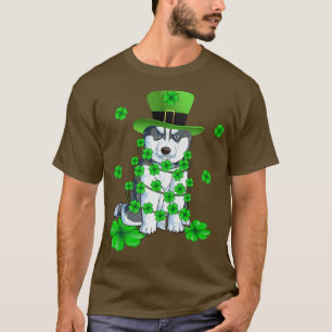 Dabbing Siberischer Husky St Patrick's Day T-Shirt