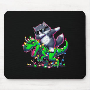 Dabbing sibirische Katze auf Weihnachtsleuchten Di Mousepad