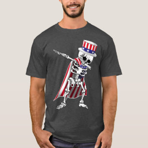Dabbing Skeleton 4. Juli Kinder Jungen Männer Funn T-Shirt