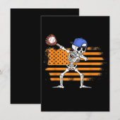 Dabbing Skeleton Baseball Funny Halloween Einladung (Vorne/Hinten)