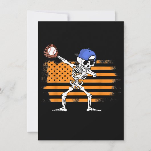 Dabbing Skeleton Baseball Funny Halloween Einladung (Vorderseite)