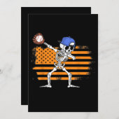 Dabbing Skeleton Baseball Funny Halloween Feiertagskarte (Vorne/Hinten)