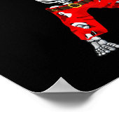 Dabbing Skeleton Bowling Fun Skull Halloween Costu Poster (Ecke)