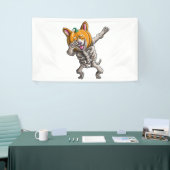 Dabbing Skeleton Corgi Niedlich Halloween Corgi Fu Banner (Messeveranstaltung)