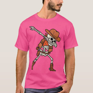 Dabbing Skeleton Cowboy Dab Halloween Kostüm Männe T-Shirt