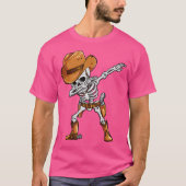 Dabbing Skeleton Cowboy Halloween Boys Men Funny D T-Shirt (Vorderseite)
