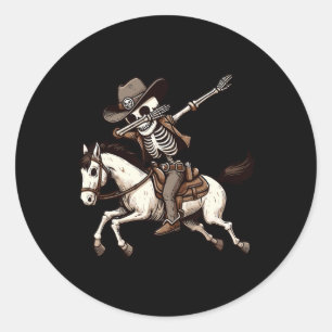 Dabbing Skeleton Cowboy Halloween Kostüm Kinder Ju Runder Aufkleber