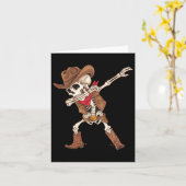 Dabbing Skeleton Cowboy Halloween Kostümjunge Männ Karte (Gelbe Blume)