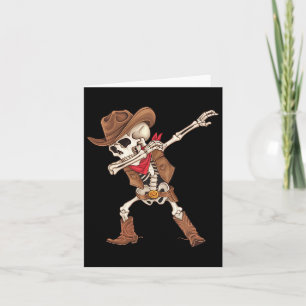 Dabbing Skeleton Cowboy Halloween Kostümjunge Männ Karte