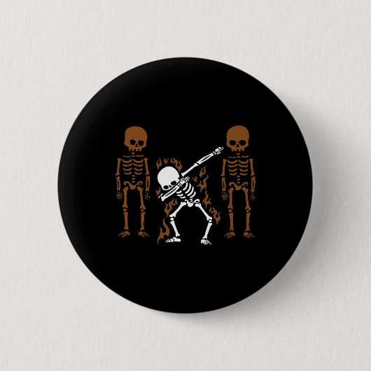 Dabbing Skeleton Dab Dance Halloween-Geschenk Button (Vorderseite)