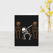 Dabbing Skeleton Dab Dance Halloween-Geschenk Karte (Gelbe Blume)