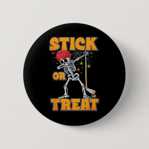 Dabbing Skeleton Eishockey Spieler Halloween Costu Button