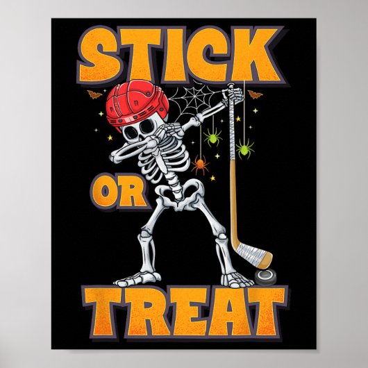 Dabbing Skeleton Eishockey Spieler Halloween Costu Poster (Vorne)