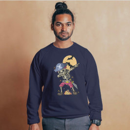 Dabbing Skeleton Funny Halloween Sweatshirt