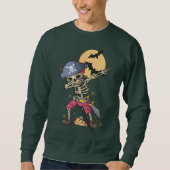 Dabbing Skeleton Funny Halloween Sweatshirt (Vorderseite)