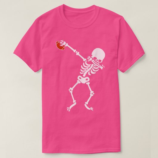 Dabbing Skeleton Halloween Football Dab Tanz  T-Shirt (Design vorne)