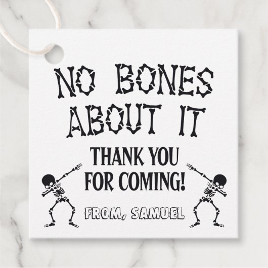 Dabbing Skeleton Halloween Geburtstag Danke Geschenkanhänger (Vorderseite)